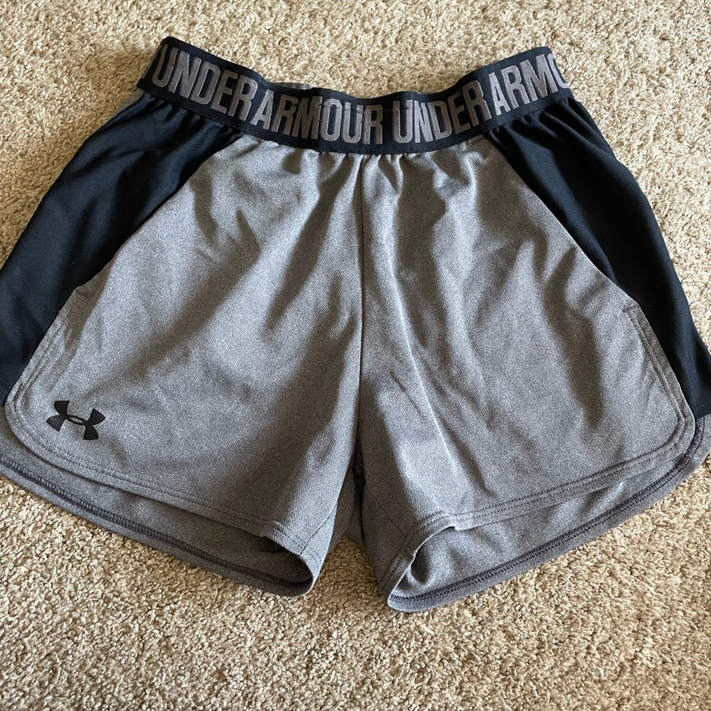 grey under armour workout shorts